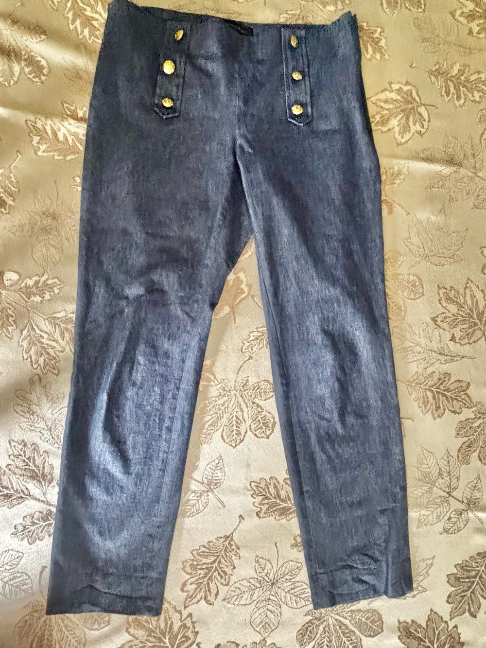 Banana Republic sailor style ankle trousers with gold buttons